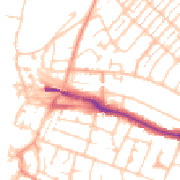 Daytime road noise heatmap for SO19 2DJ
