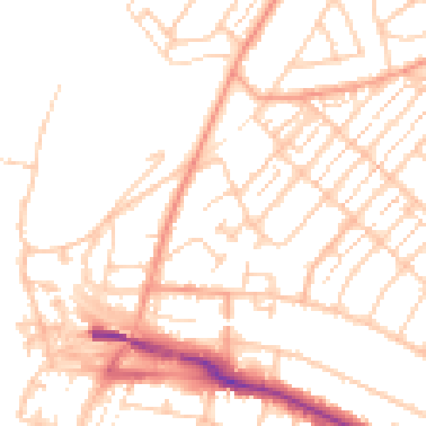 Daytime road noise heatmap for SO19 2DR
