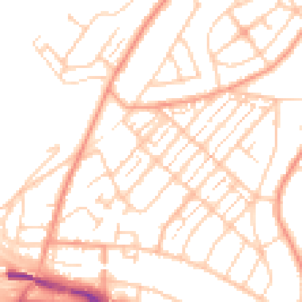 Daytime road noise heatmap for SO19 2DW