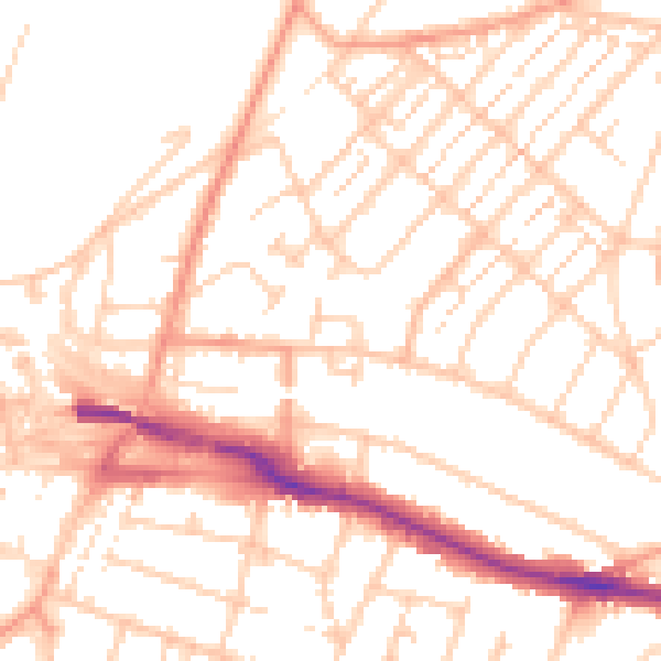 Daytime road noise heatmap for SO19 2EY