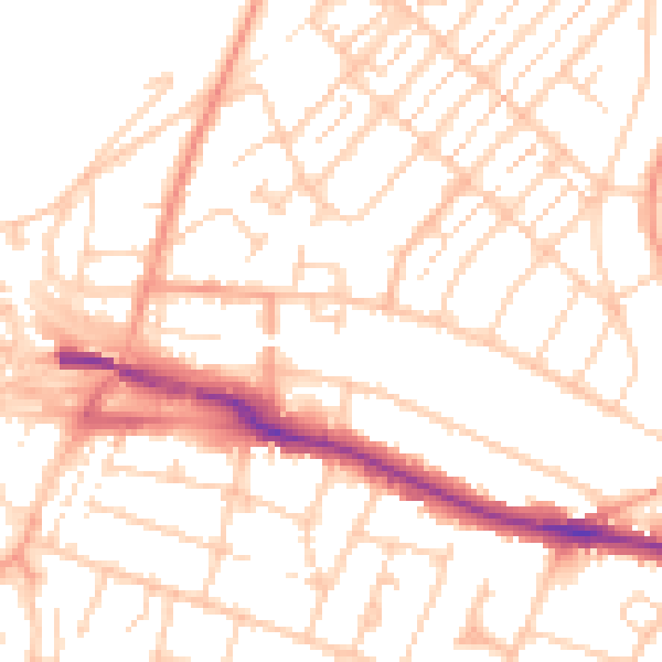 Daytime road noise heatmap for SO19 2EZ