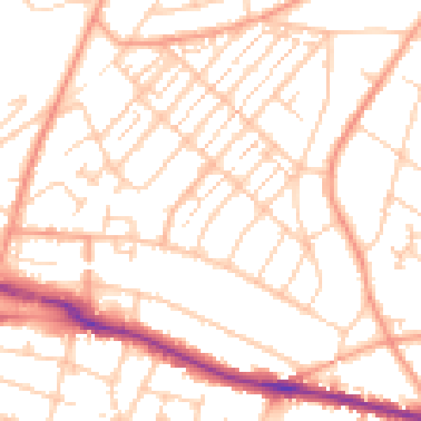 Daytime road noise heatmap for SO19 2FY