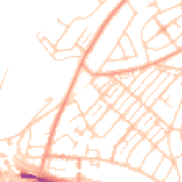 Daytime road noise heatmap for SO19 2HA