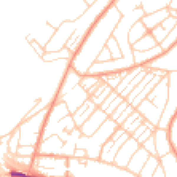 Daytime road noise heatmap for SO19 2HB
