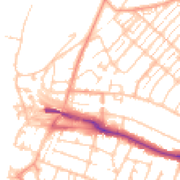 Daytime road noise heatmap for SO19 2HN