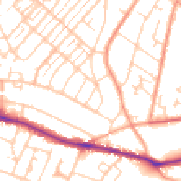 Daytime road noise heatmap for SO19 2HY