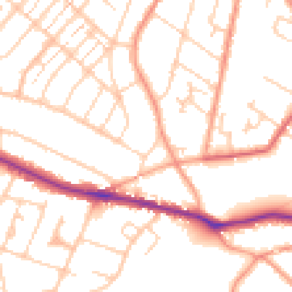 Daytime road noise heatmap for SO19 2HZ