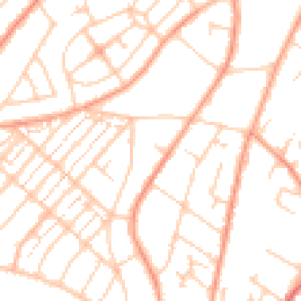 Daytime road noise heatmap for SO19 2NW