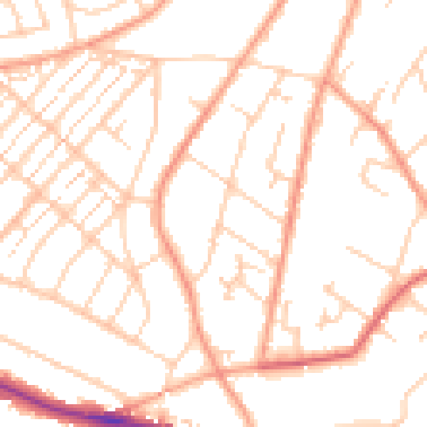 Daytime road noise heatmap for SO19 2PD