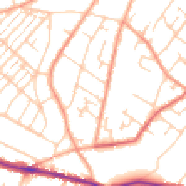 Daytime road noise heatmap for SO19 2PF