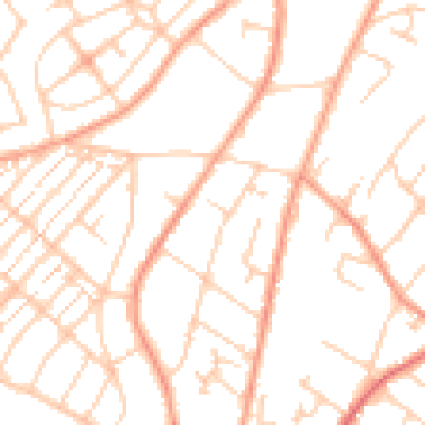 Daytime road noise heatmap for SO19 2PQ