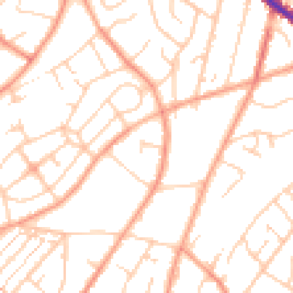 Daytime road noise heatmap for SO19 2QE