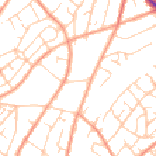 Daytime road noise heatmap for SO19 2QF