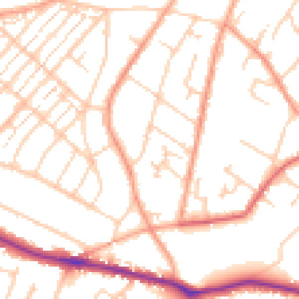 Daytime road noise heatmap for SO19 2RU