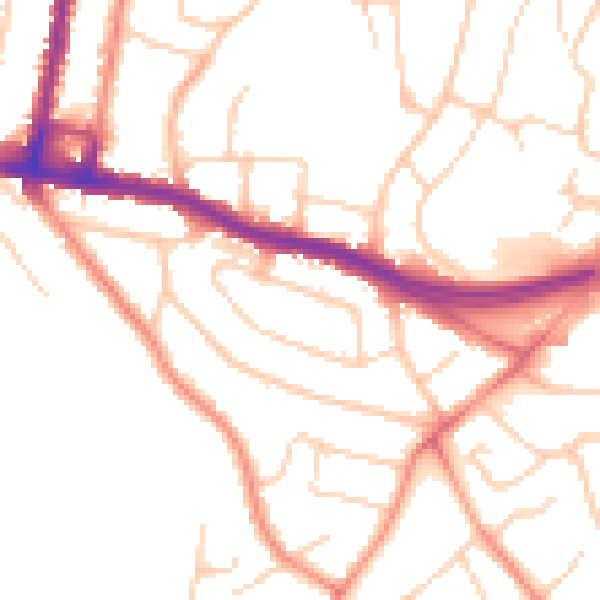 Daytime road noise heatmap for SO19 4BS