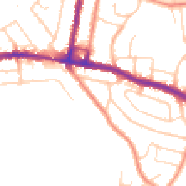 Daytime road noise heatmap for SO19 4DB
