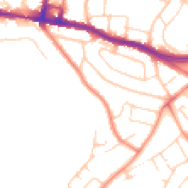 Daytime road noise heatmap for SO19 4DF