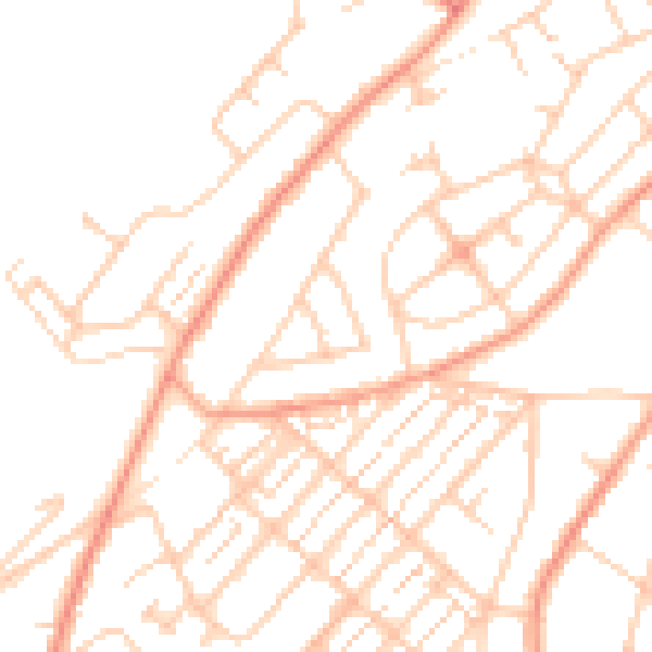 Daytime road noise heatmap for SO19 7AG
