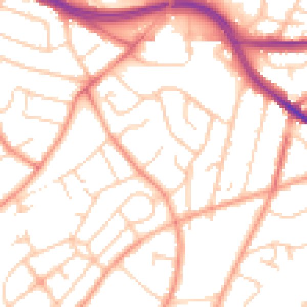 Daytime road noise heatmap for SO19 7BJ