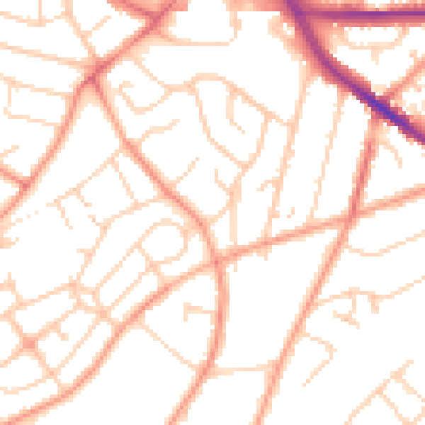 Daytime road noise heatmap for SO19 7BP