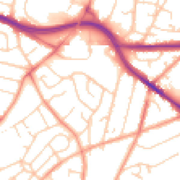 Daytime road noise heatmap for SO19 7BZ
