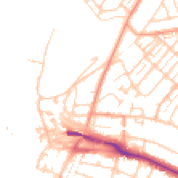 Daytime road noise heatmap for SO19 7GT