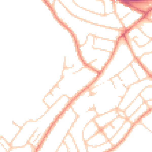 Daytime road noise heatmap for SO19 7JF