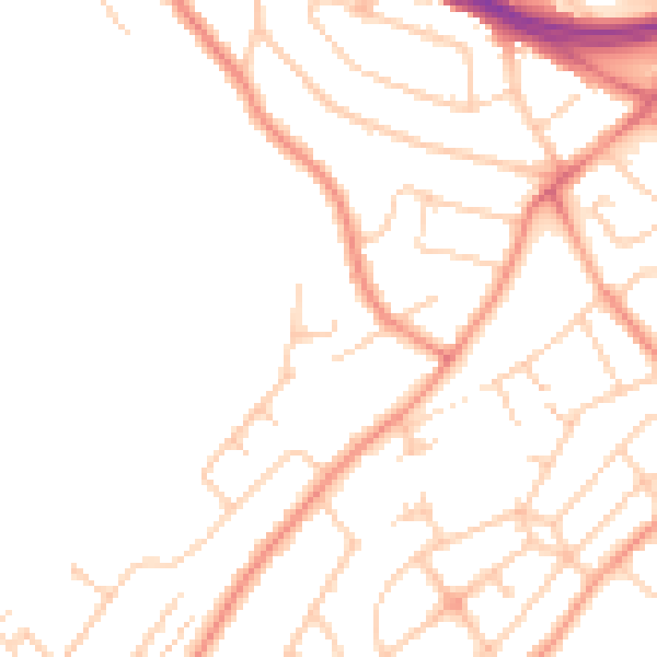Daytime road noise heatmap for SO19 7JH