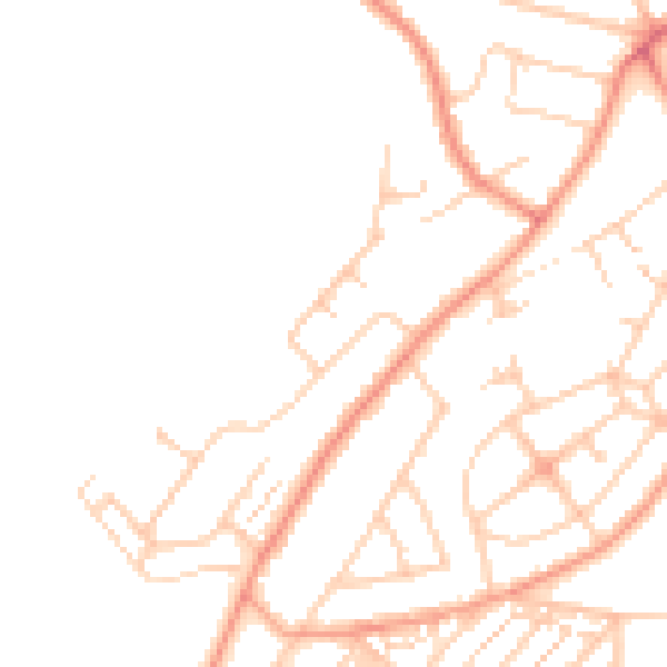 Daytime road noise heatmap for SO19 7NE