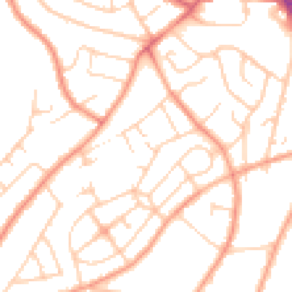 Daytime road noise heatmap for SO19 7RS