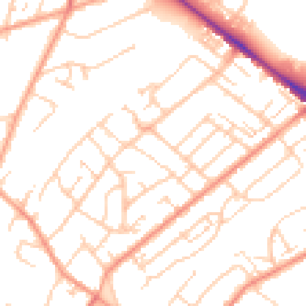 Daytime road noise heatmap for SO19 8AS