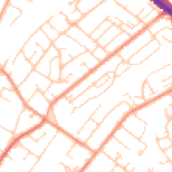 Daytime road noise heatmap for SO19 8GE