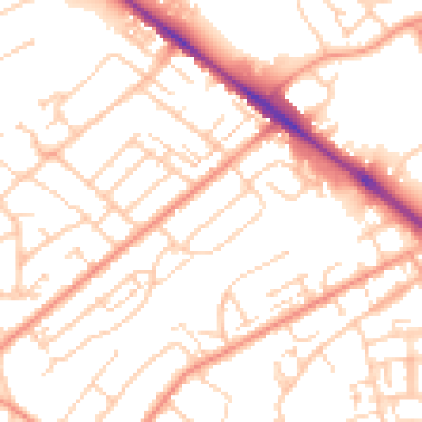 Daytime road noise heatmap for SO19 8GF
