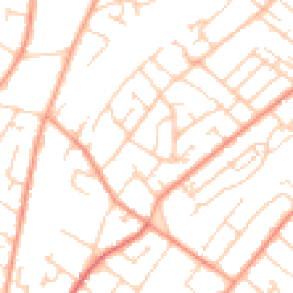 Daytime road noise heatmap for SO19 8LB