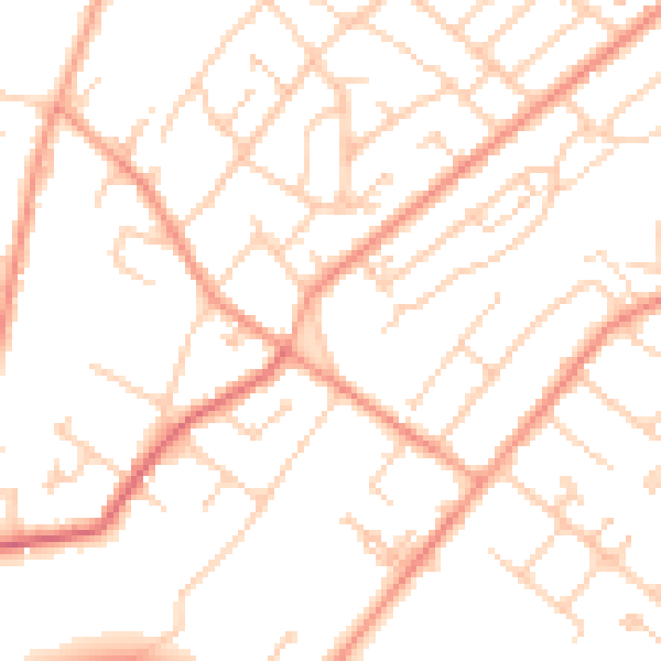 Daytime road noise heatmap for SO19 8LT
