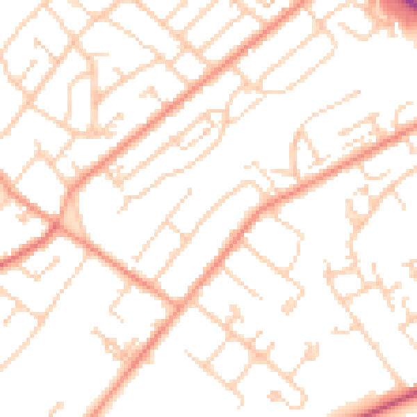 Daytime road noise heatmap for SO19 8LY