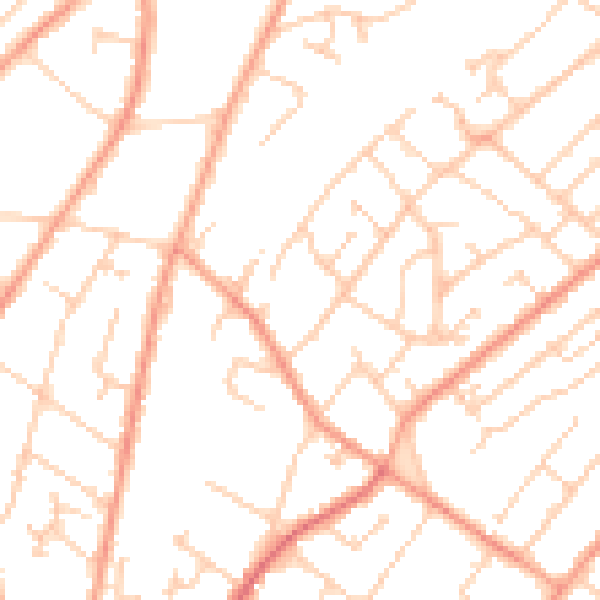 Daytime road noise heatmap for SO19 8QA