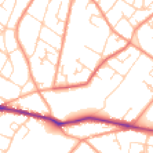 Daytime road noise heatmap for SO19 8SH