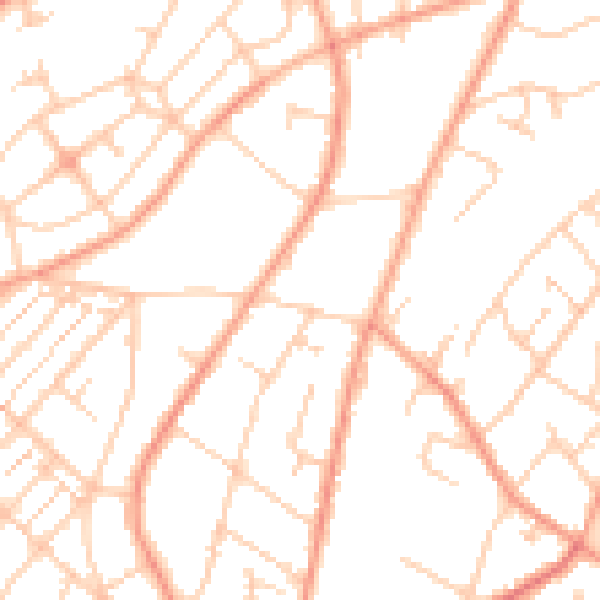 Daytime road noise heatmap for SO19 8TR