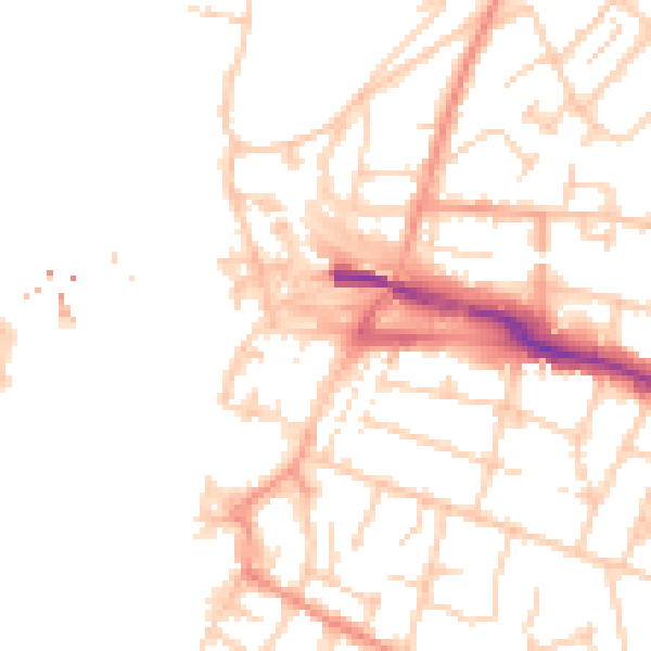 Daytime road noise heatmap for SO19 9BA