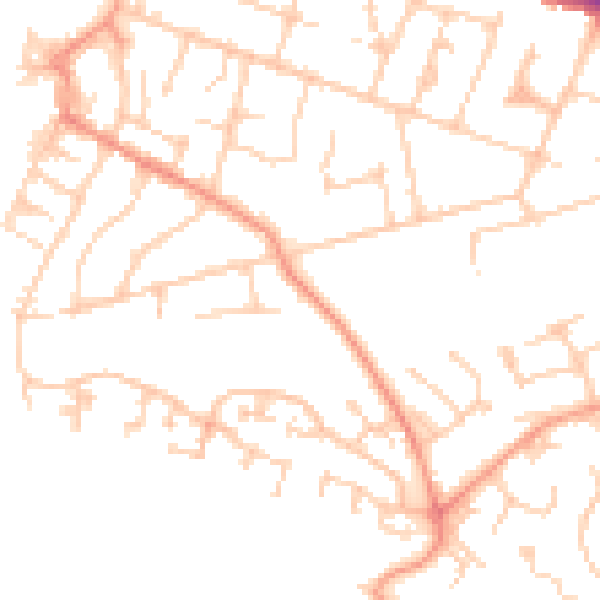Daytime road noise heatmap for SO19 9EQ