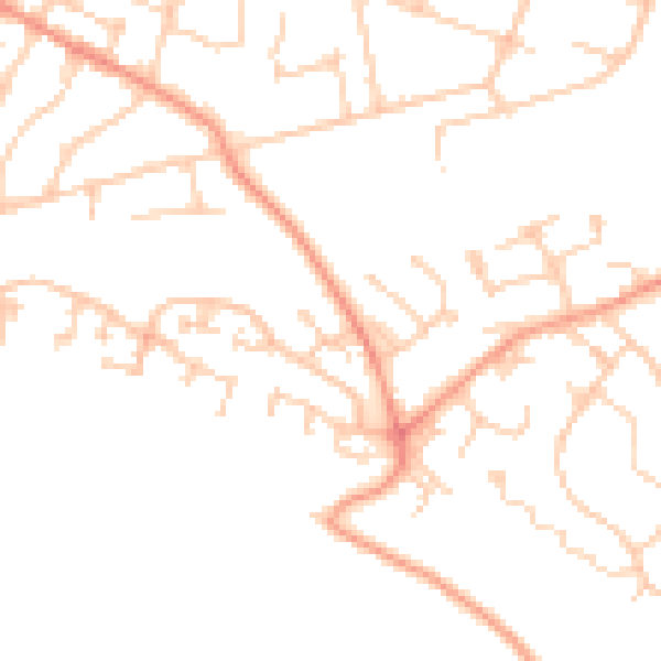 Daytime road noise heatmap for SO19 9PE