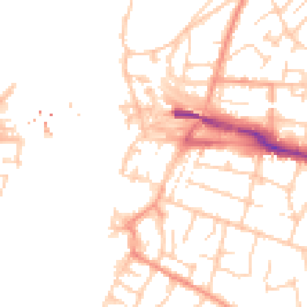 Daytime road noise heatmap for SO19 9PG