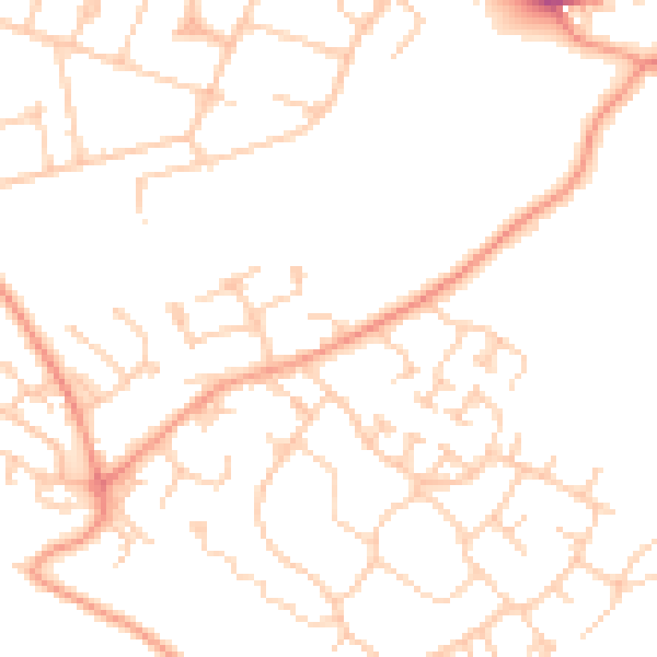 Daytime road noise heatmap for SO19 9PR