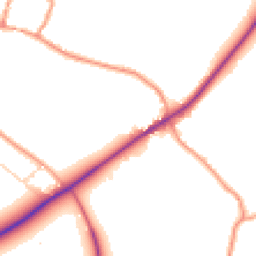 Daytime road noise heatmap for SO20 8EE