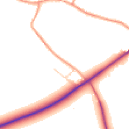 Daytime road noise heatmap for SO20 8JN