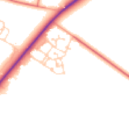 Daytime road noise heatmap for SO20 8QF