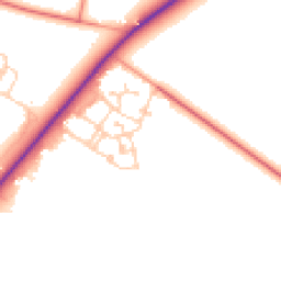 Daytime road noise heatmap for SO20 8QJ