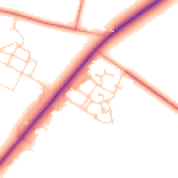 Daytime road noise heatmap for SO20 8QY