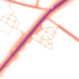 Daytime road noise heatmap for SO20 8QZ